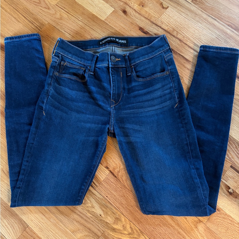 Express Dark Blue Skinny Jeans